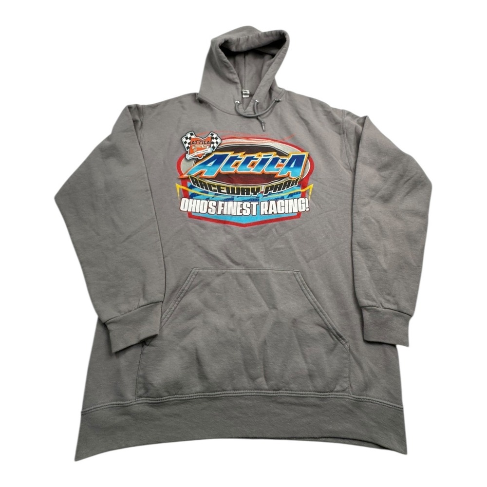 Jerzees Nublend Racing Graphic Hoodie Ohio's Finest Racing Gray‎ L/G